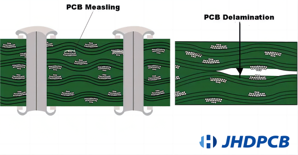 difference between delamination and measling