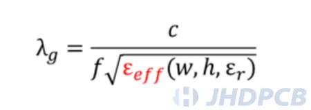 Microstrip guided wavelength