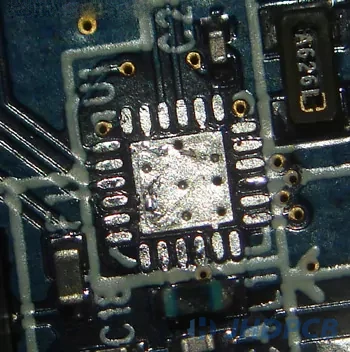 PCB with QFN removed