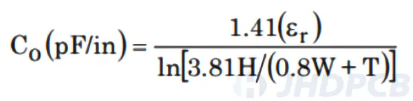 Stripline capacitance formula
